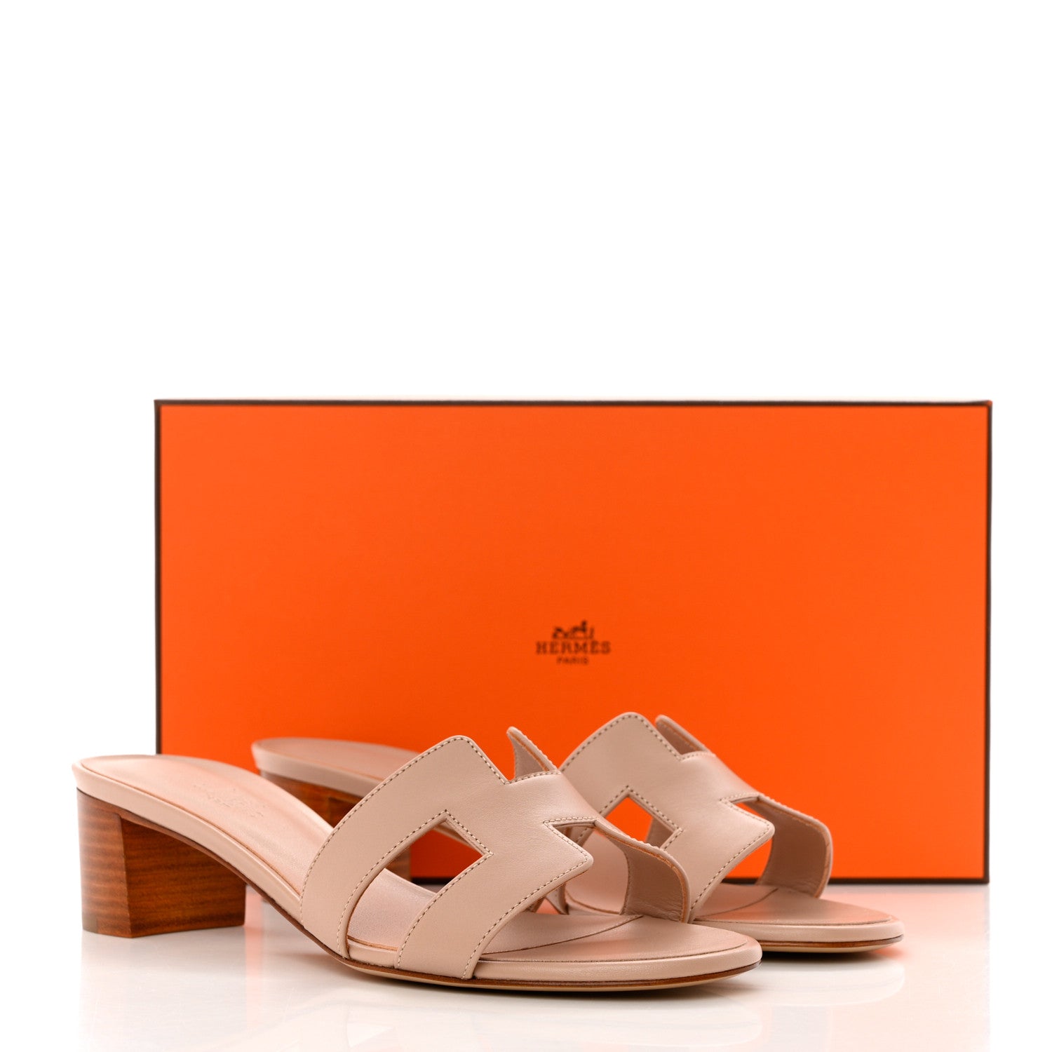 Hermes Calfskin Oasis Sandals 38 Beige Nude 9 of 9