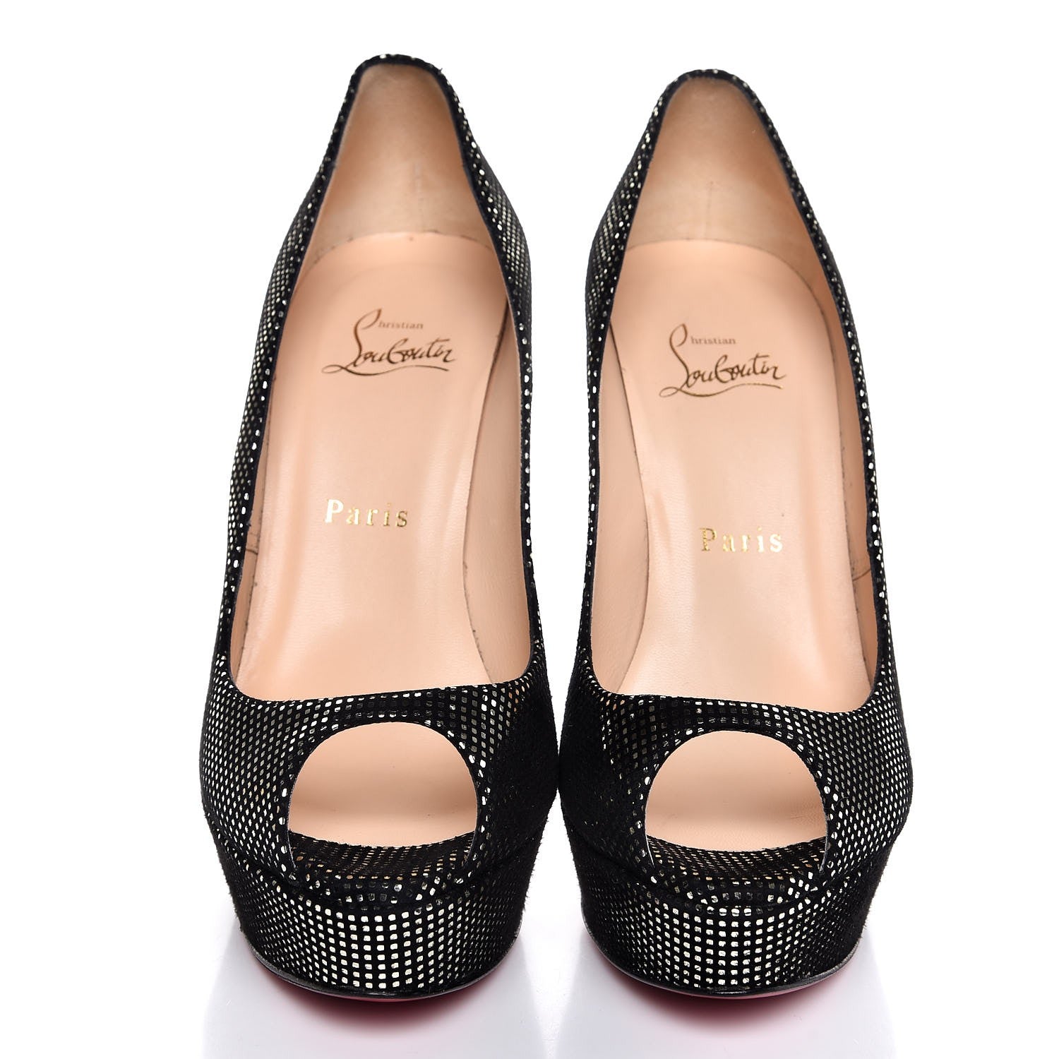 Christian Louboutin Suede Square Banana 140 Pumps 38 Platine 2 of 8