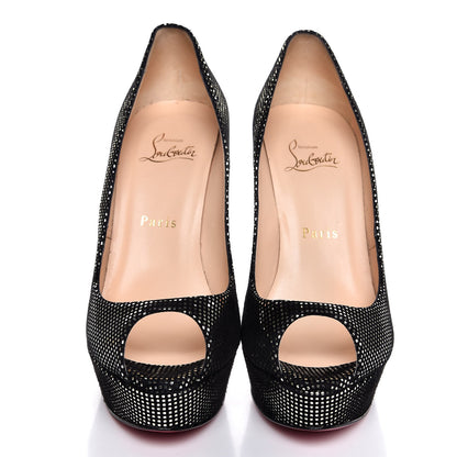 Christian Louboutin Suede Square Banana 140 Pumps 38 Platine 2 of 8