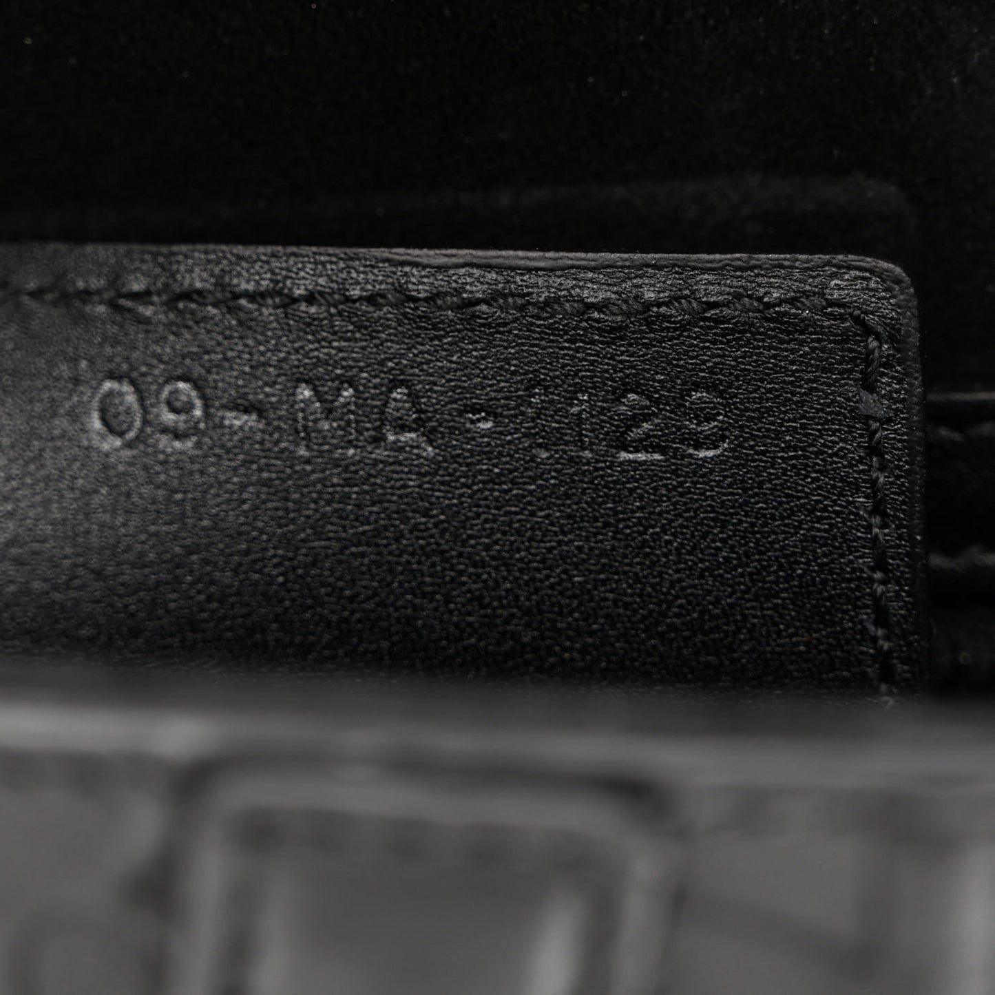 Calfskin Embossed Oblique Saddle Bag Black