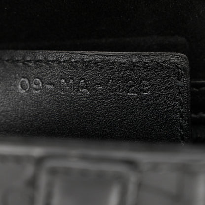 Christian Dior Calfskin Embossed Oblique Saddle Bag Black 6 of 9