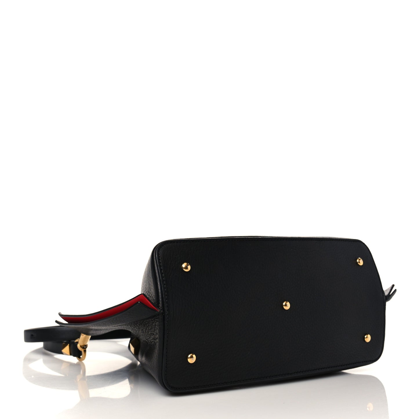 Grainy Calfskin Small VLogo Escape Shopper Black