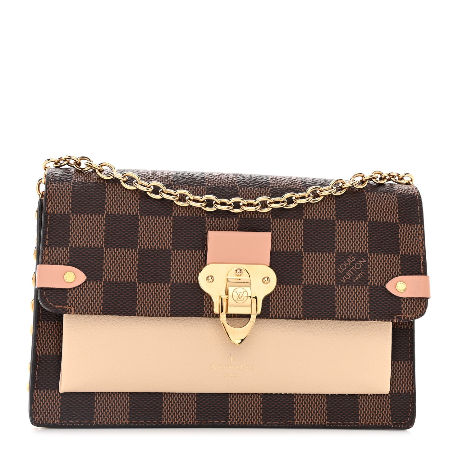 Damier Ebene Vavin Chain Wallet Creme
