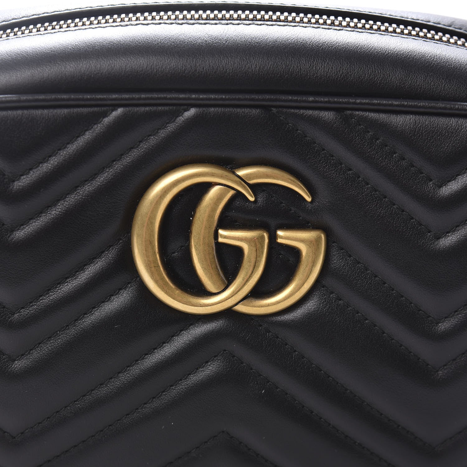 Gucci Calfskin Matelasse Small GG Marmont Chain Shoulder Bag Black 10 of 11