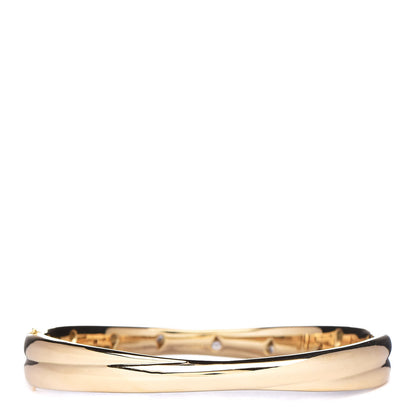 Tiffany 18K Yellow Gold Platinum Diamond Etoile Crossover Bangle Bracelet 3 of 4