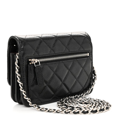 Chanel Caviar Quilted Mini Wallet On Chain WOC Black 3 of 11
