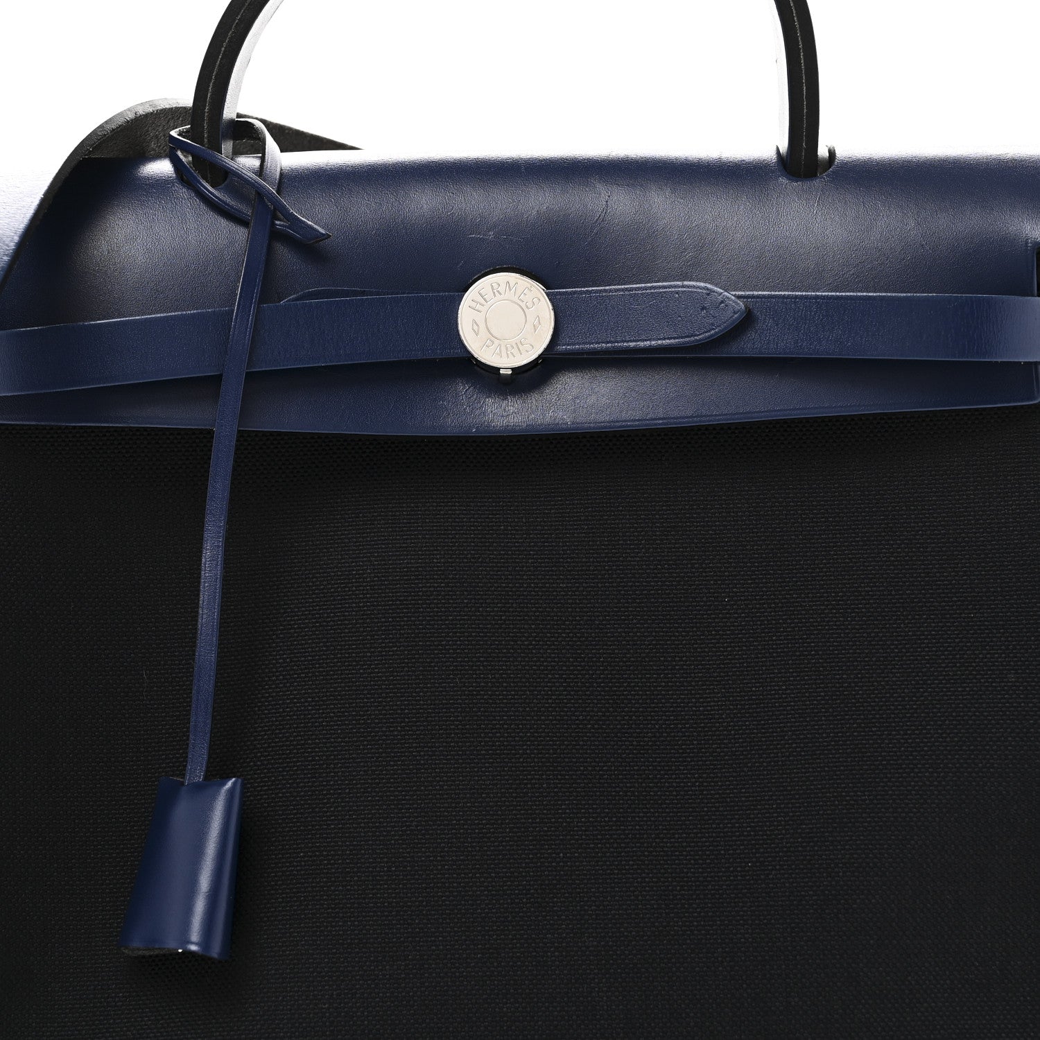 Hermes Military Toile Vache Hunter Herbag Zip 31 PM Black Bleu Saphir 9 of 12