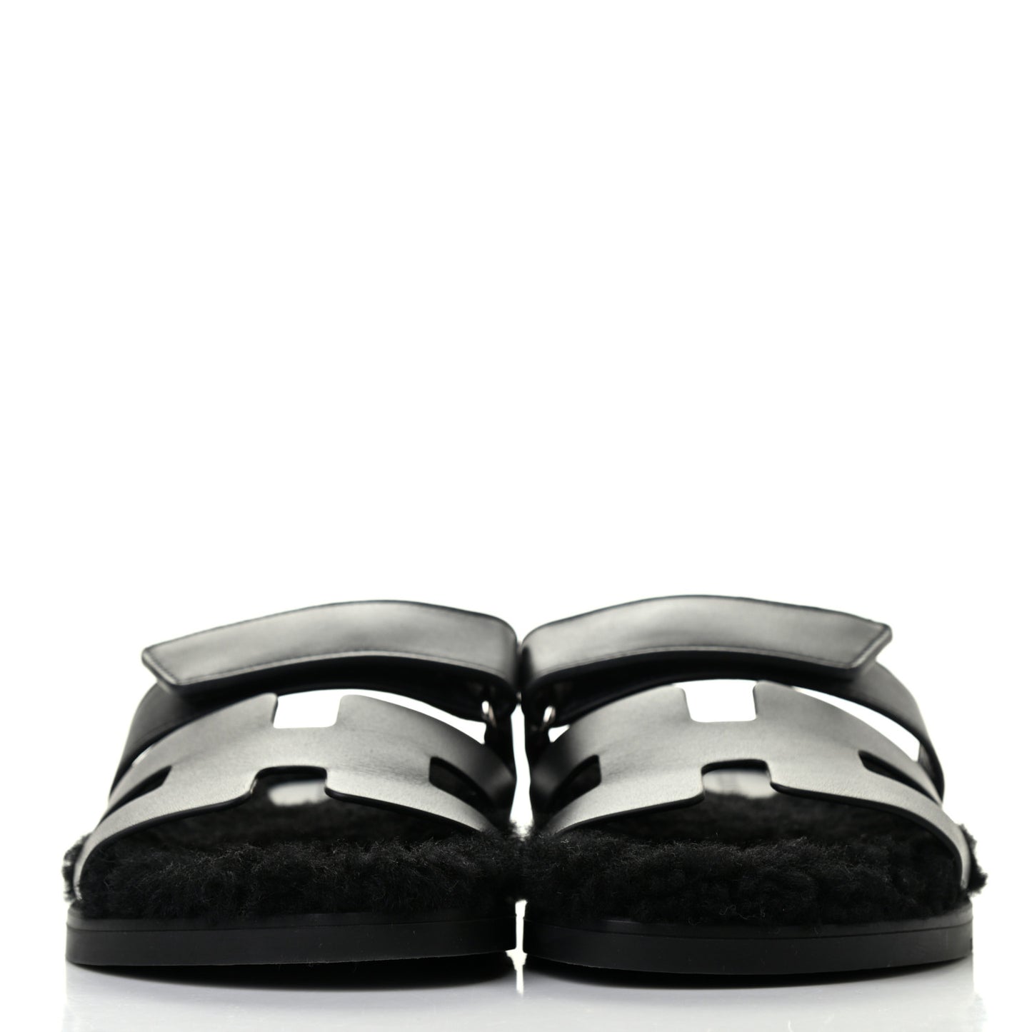 Calfskin Woolskin Womens Chypre Sandals 37 Black