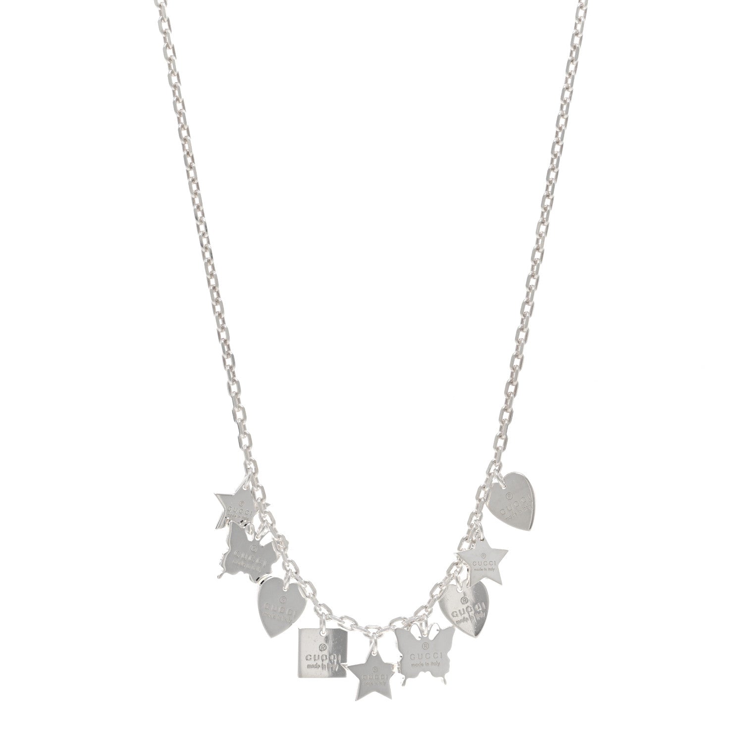 Gucci Sterling Silver Trademark Charm Necklace 1 of 5