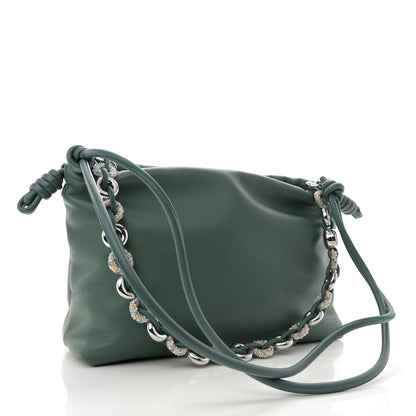 Loewe Mellow Nappa Beaded Donut Chain Flamenco Knot Clutch Vetiver 2 of 11