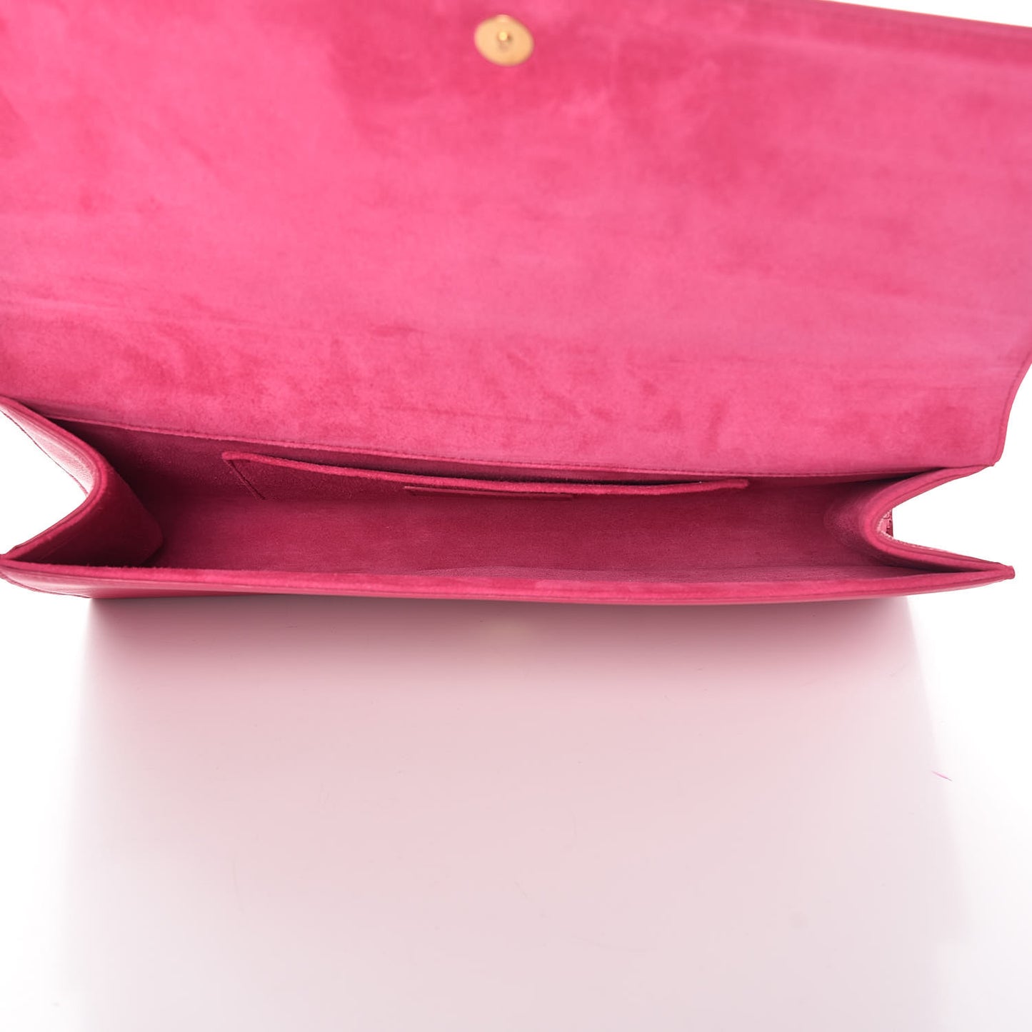 Calfskin Classic Y Ligne Clutch Fuchsia