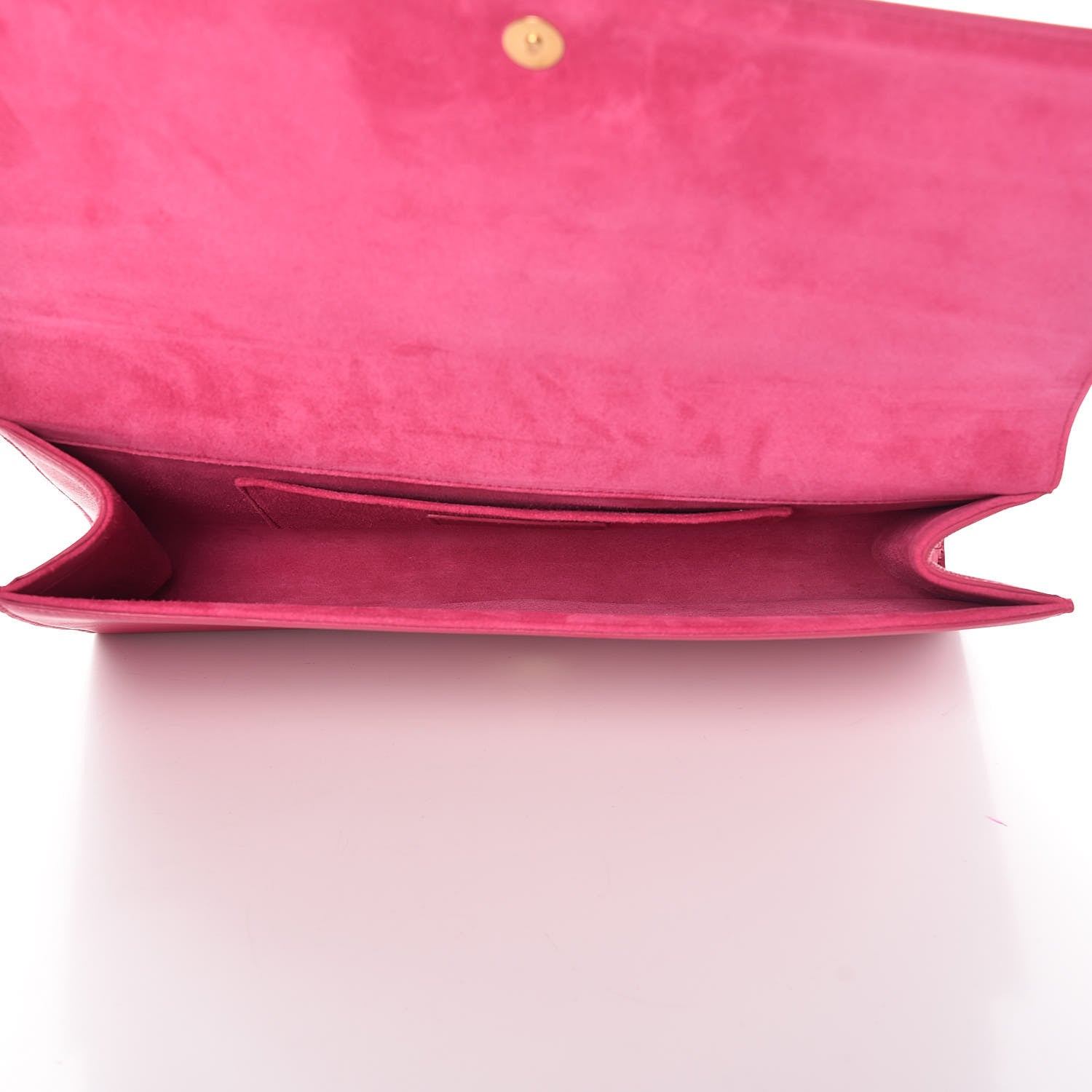 Saint Laurent Calfskin Classic Y Ligne Clutch Fuchsia 5 of 11