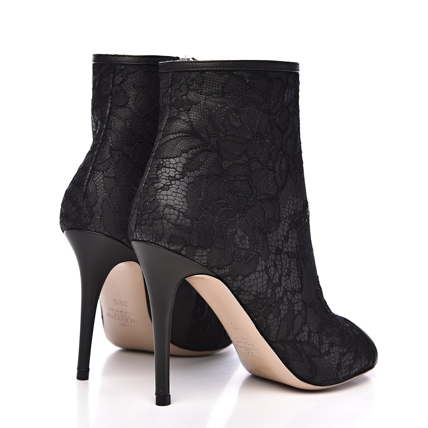 Lace Peep Toe Booties 35.5 Black