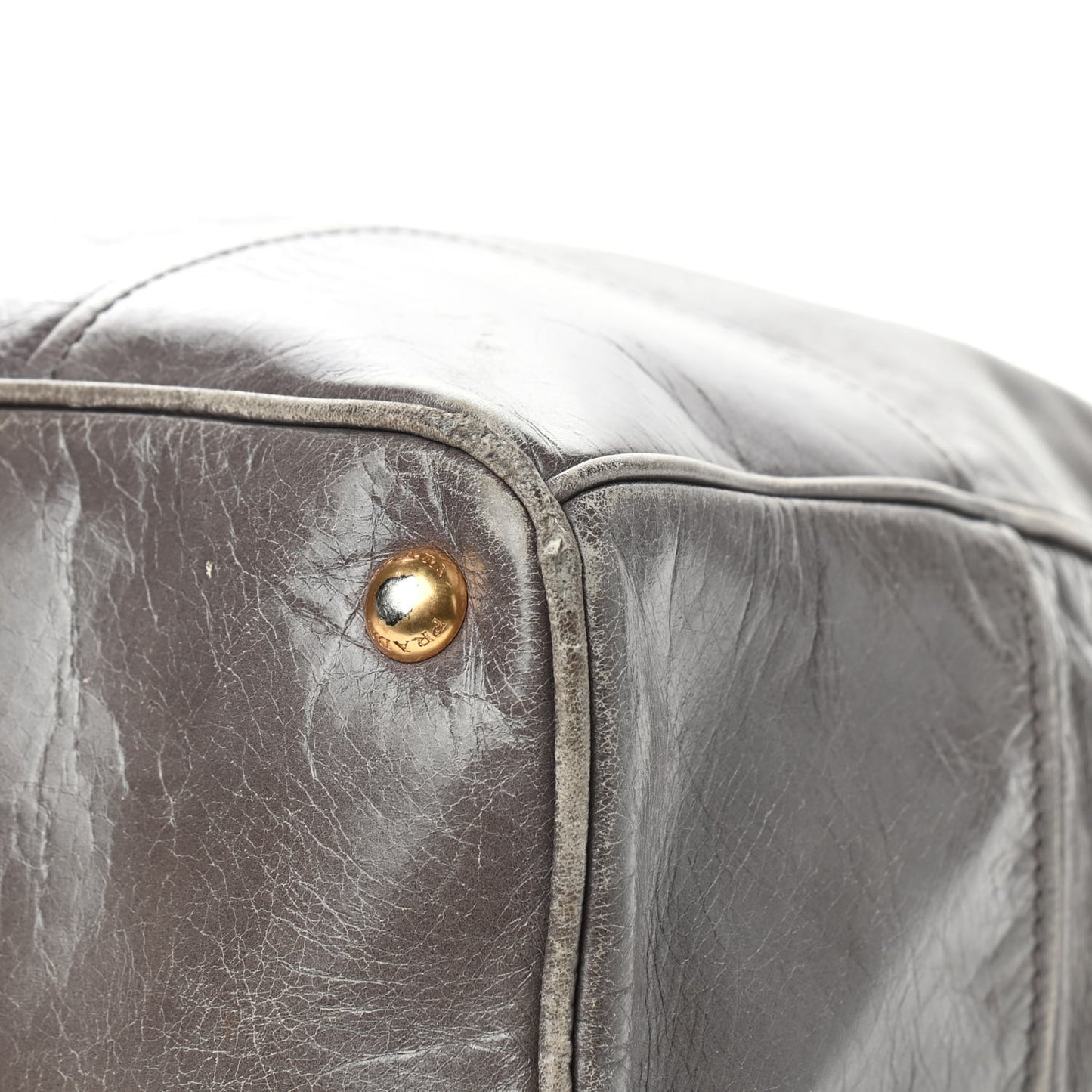 Vitello Shine Top Handle Bag Fumo