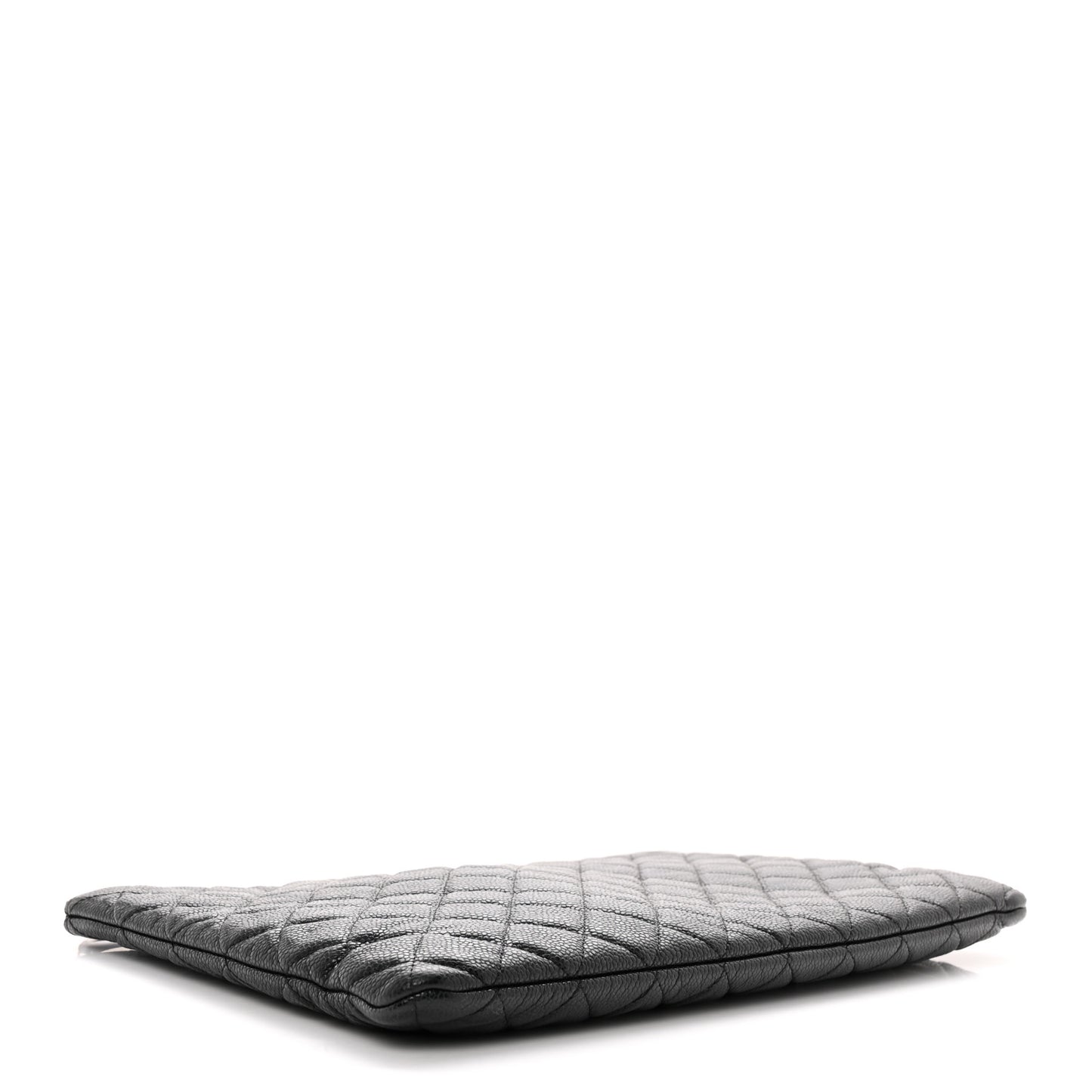 Caviar Quilted Large Cosmetic Case Black