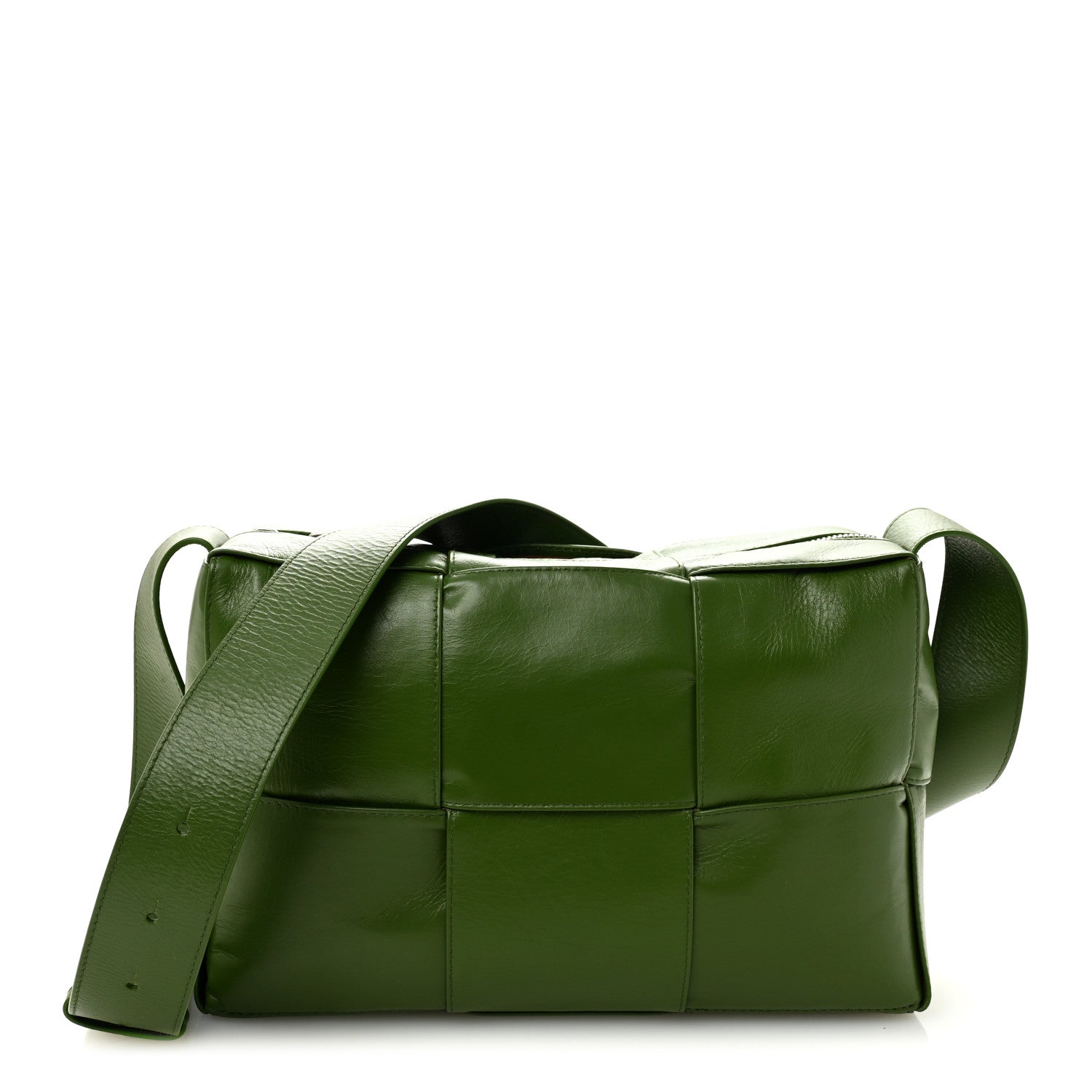 Bottega Veneta Paper Calfskin Maxi Intreccio Medium Arco Camera Bag Avocado 1 of 10