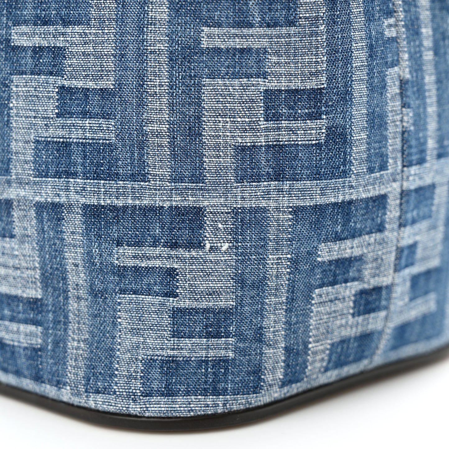 Denim Vitello King F is Fendi FF Embroidered Mini Mon Tresor Bucket Bag