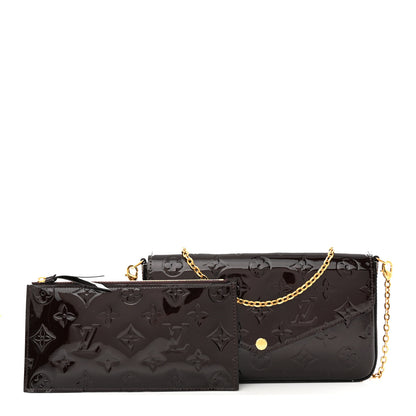 Louis Vuitton Vernis Pochette Felicie Chain Wallet Amarante 1 of 12