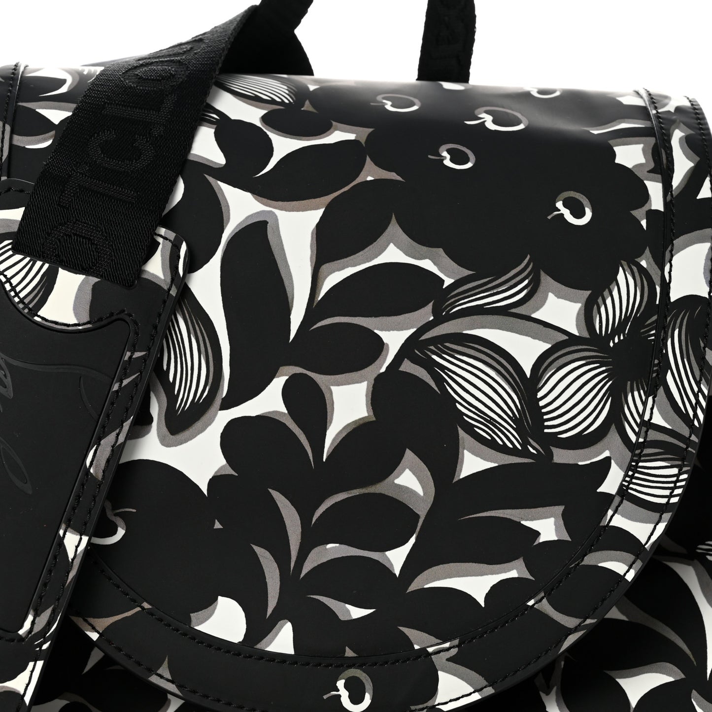 Gommato Calfskin Petunia Explorafunk Backpack Black White