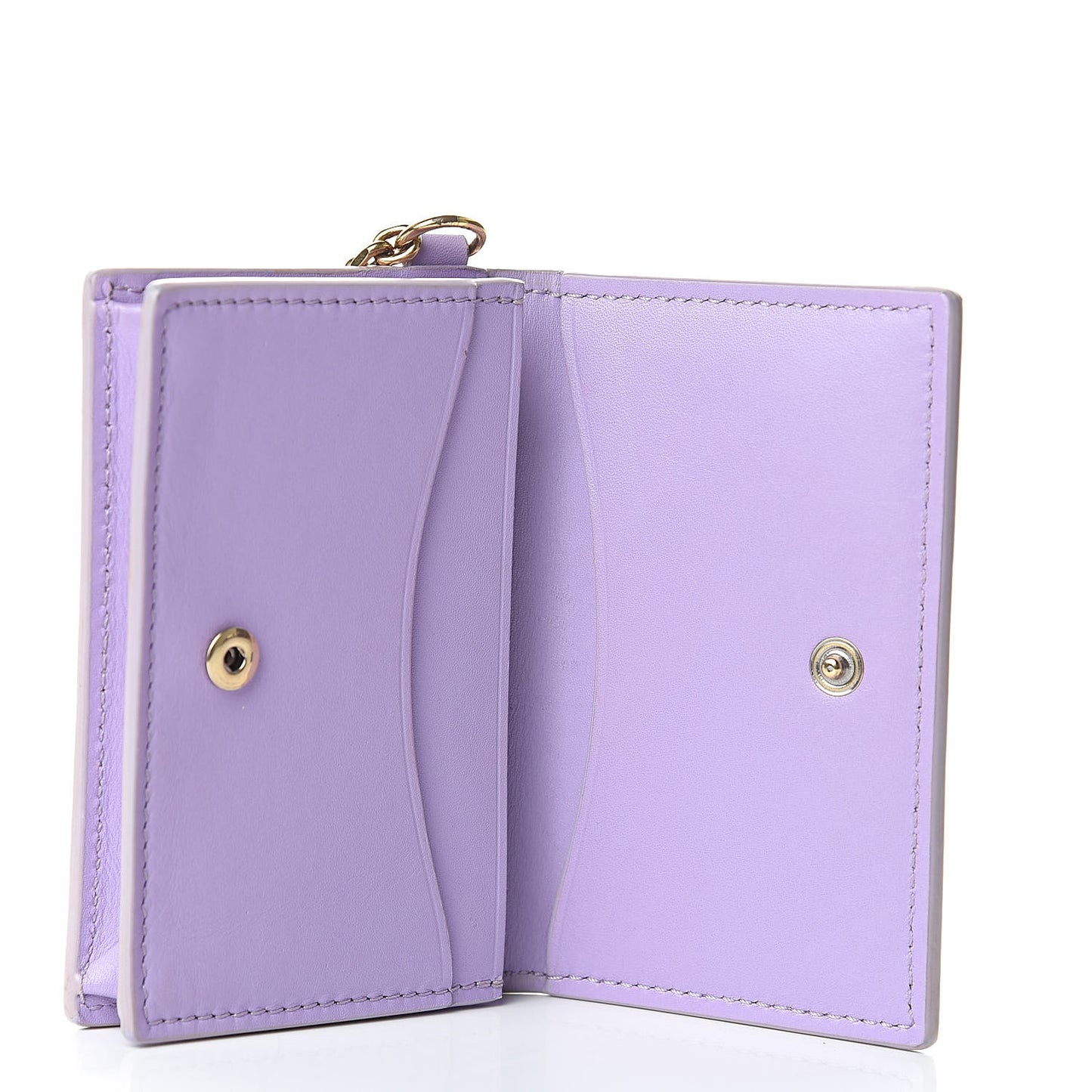 Calfskin Flower Barocco Coin Pouch Violet