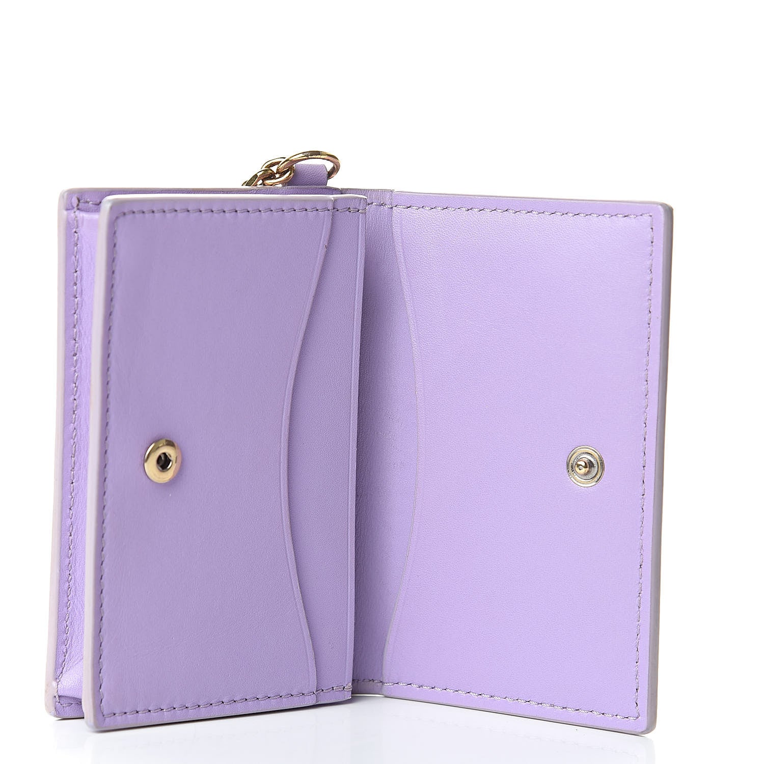 Versace Calfskin Flower Barocco Coin Pouch Violet 5 of 6