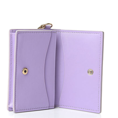 Versace Calfskin Flower Barocco Coin Pouch Violet 5 of 6