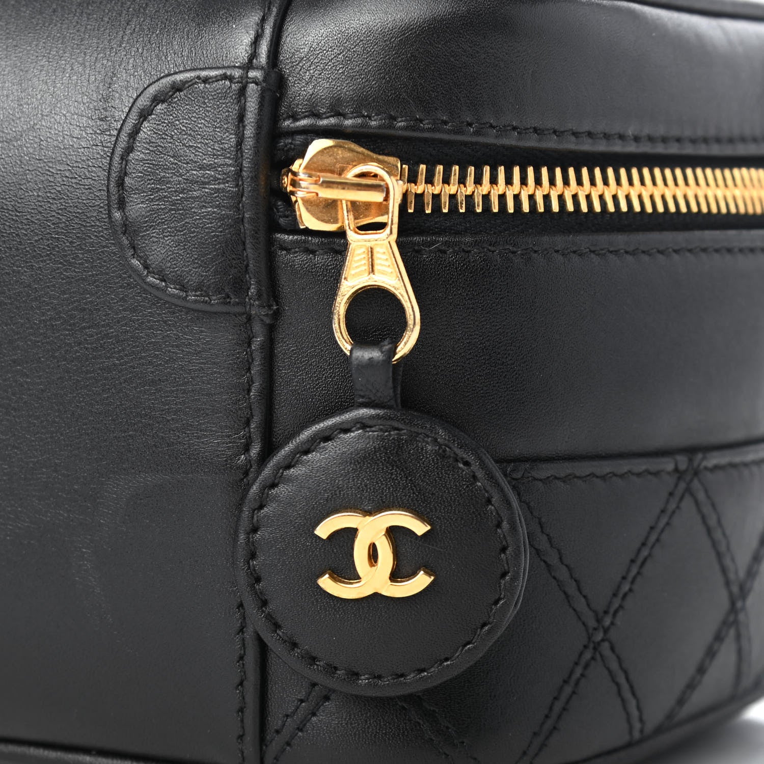 Chanel Calfskin Vanity Cosmetic Bag Black 10 of 11