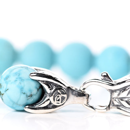 David Yurman Sterling Silver Turquoise 8mm Spiritual Beads Wave Bracelet 5 of 5