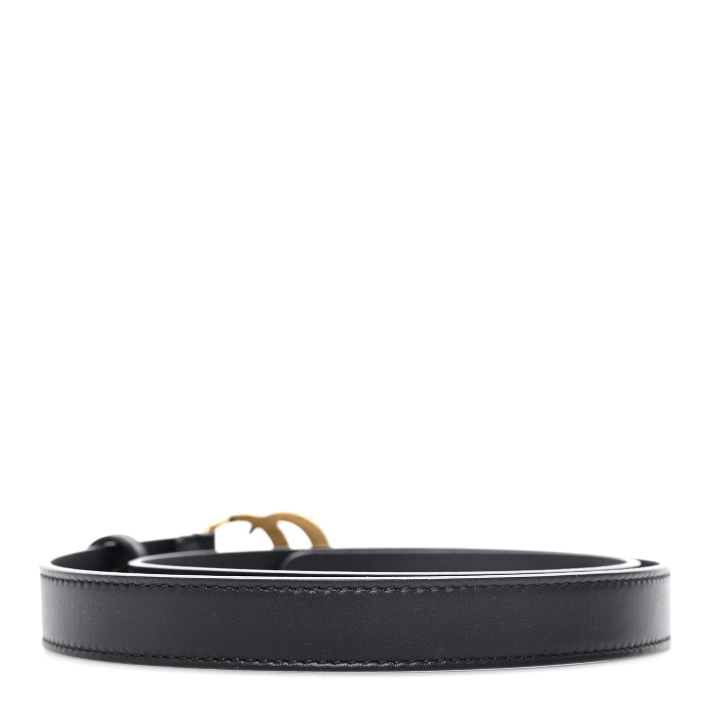 Calfskin Double G 20mm Belt 75 30 Black 75/30 Black