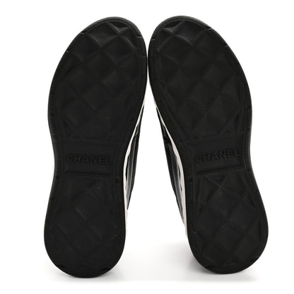 Chanel Velvet Calfskin Mixed Fibers CC Sneakers 38 Black 6 of 10