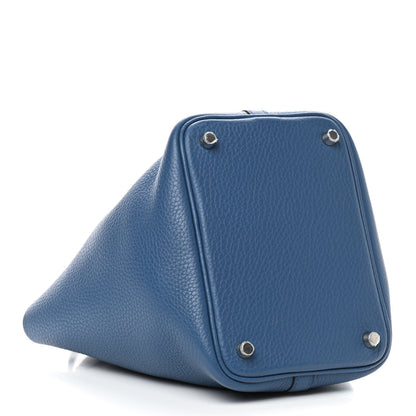 Hermes Taurillon Clemence Picotin Lock 18 PM Bleu Agate 4 of 9