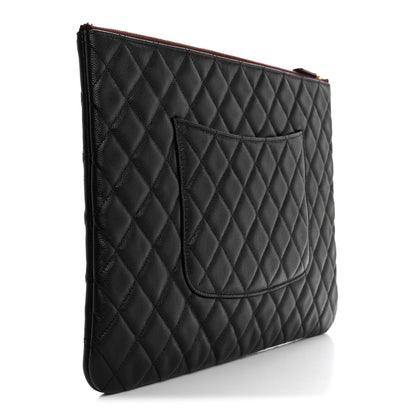 Chanel Caviar Quilted Large Cosmetic Case Black 3 of 7