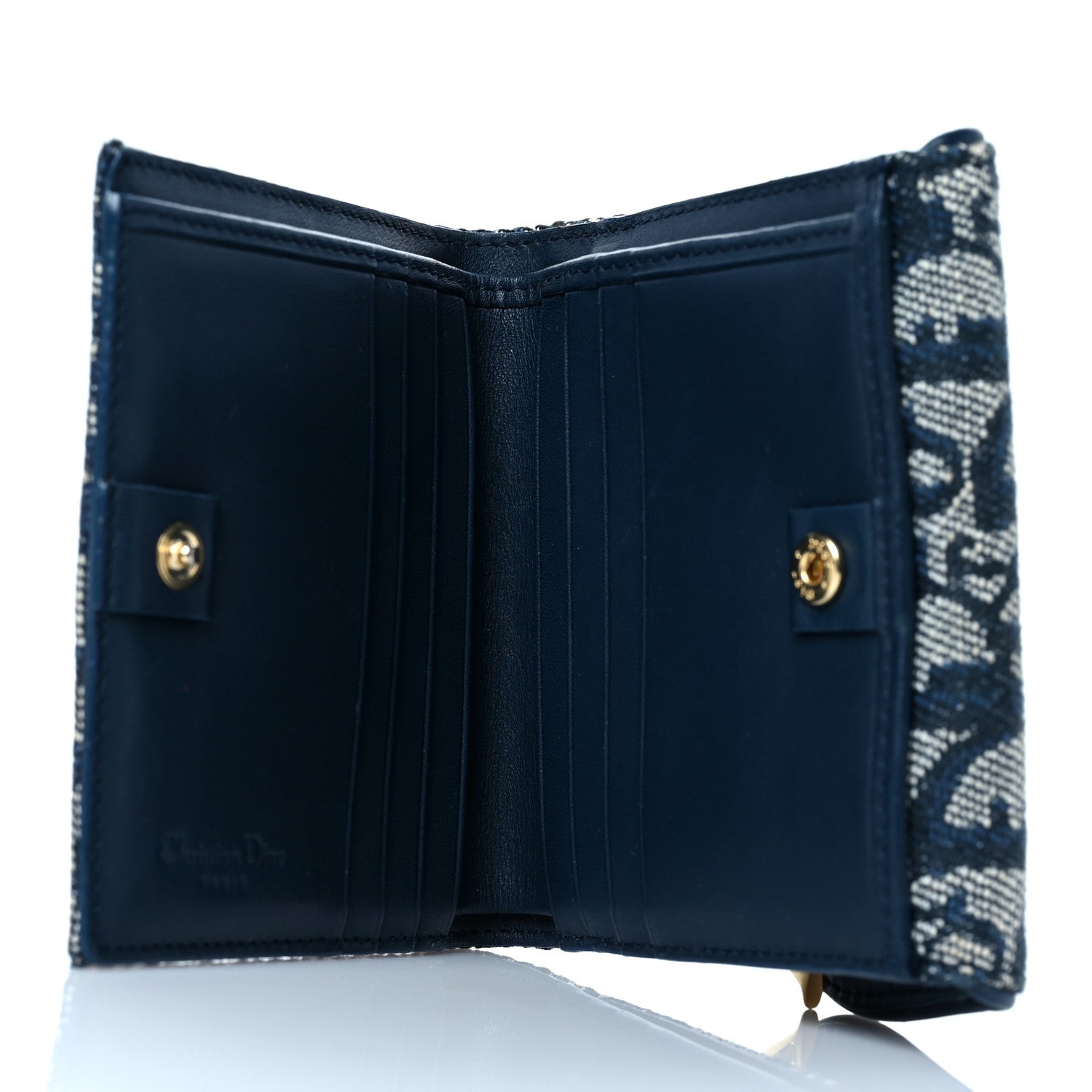 Christian Dior Monogram Compact Saddle Wallet Blue 5 of 9