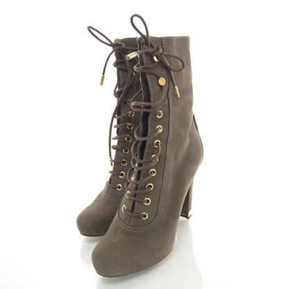 Louis Vuitton Suede Lace Up Short Boots 38 Brown 2 of 7