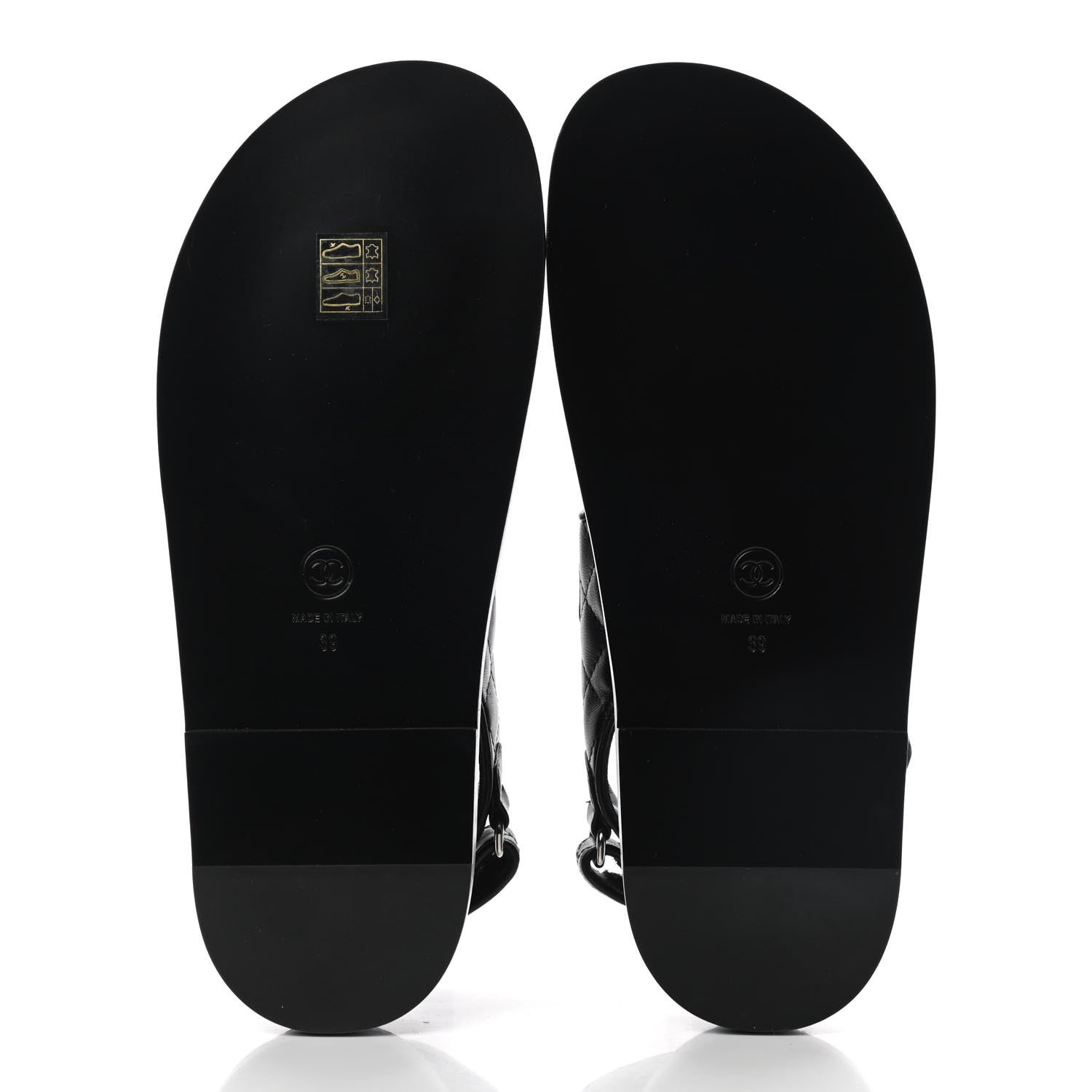 Chanel Lambskin Velcro Dad Sandals 39 So Black 4 of 8