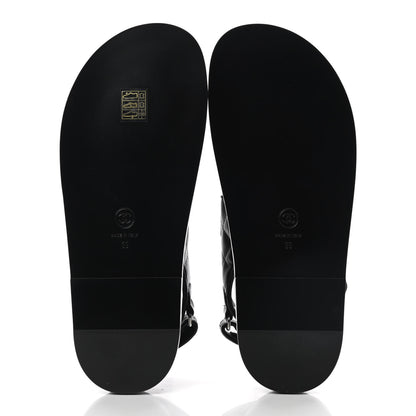 Chanel Lambskin Velcro Dad Sandals 39 So Black 4 of 8