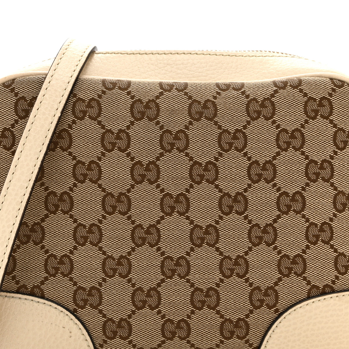 Gucci Monogram Dollar Calfskin Mini Bree Messenger Bag Beige Ebony Avoire 9 of 11