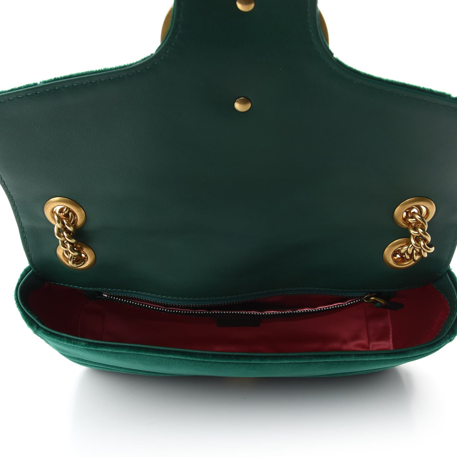 Gucci Velvet Matelasse Medium GG Marmont Shoulder Bag Emerald 8 of 10