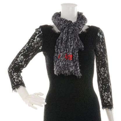 Louis Vuitton Cashmere Silk Leopard Stole Gres 2 of 7