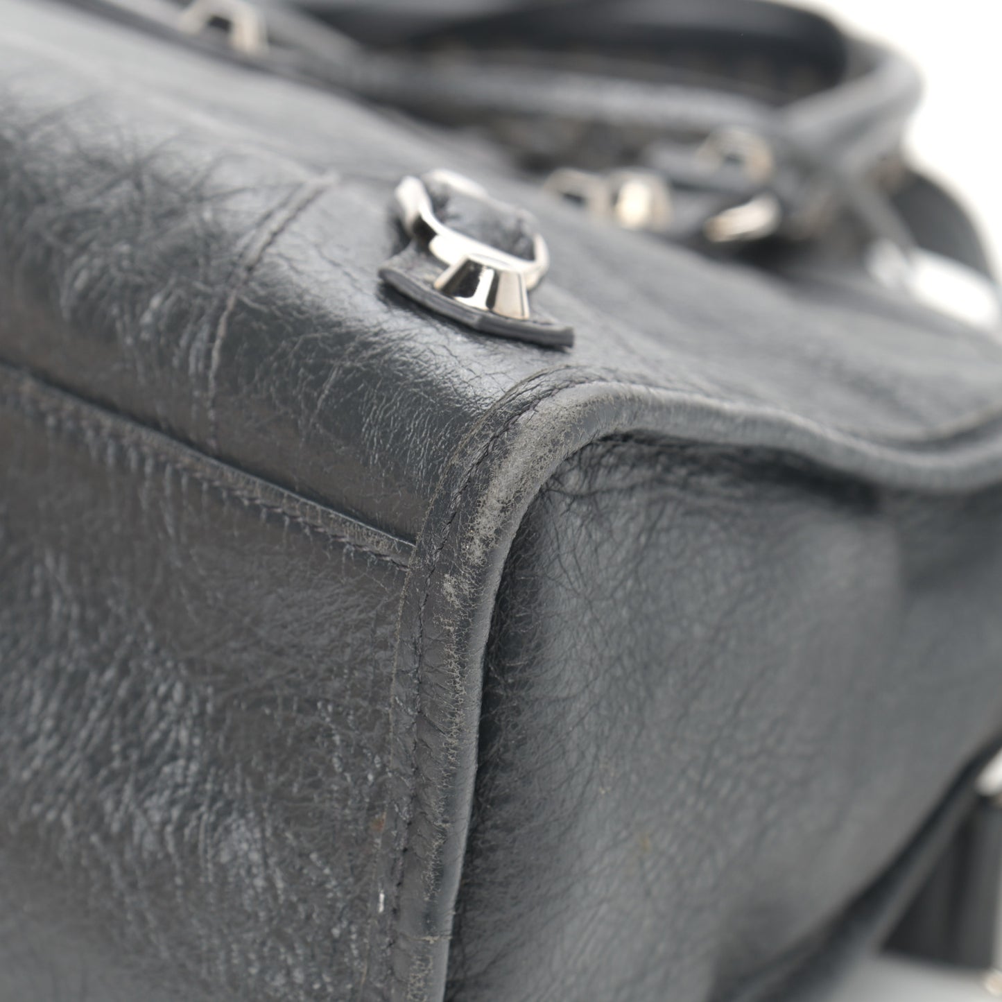 Agneau Classic Silver Hardware S City Gris Fossile