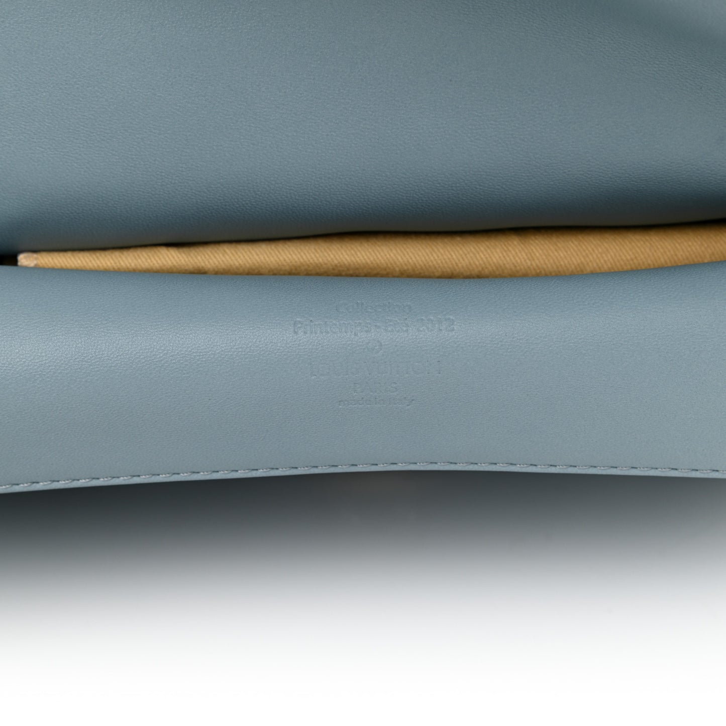 Lambskin Mama Broderie Pochette Blue