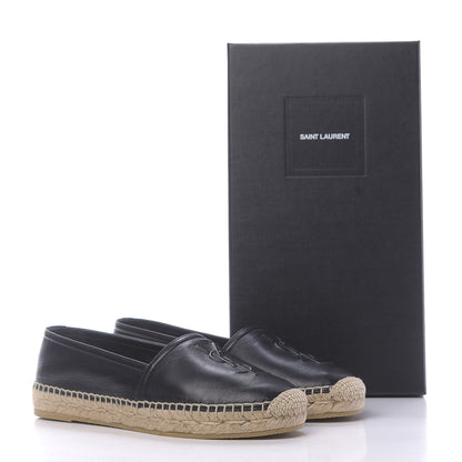 Saint Laurent Lambskin Monogram Espadrilles 36.5 Black 11 of 11