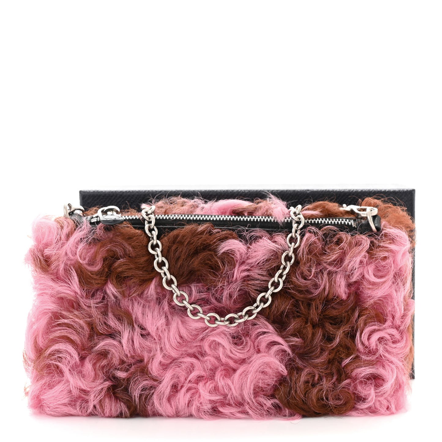 Montone Shearling Chain Bag Begonia Cammello