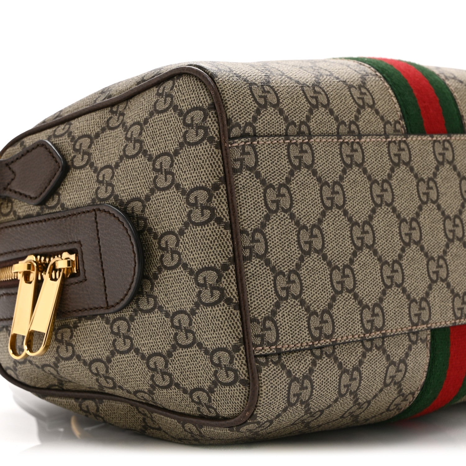 Gucci GG Supreme Monogram Web Small Ophidia Top Handle Bag  Beige Ebony 10 of 11