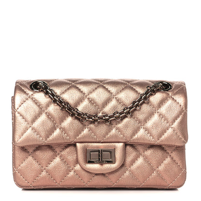Chanel Metallic Grained Calfskin Quilted 2.55 Reissue Mini Flap Copper Pink 1 of 11