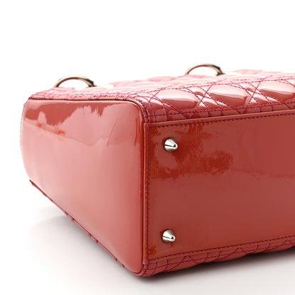 Christian Dior Patent Cannage Medium Lady Dior Red 9 of 11