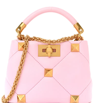 Valentino Garavani Nappa Mini Roman Stud The Handle Bag Pink Borealis 7 of 12