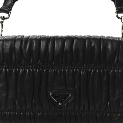 Prada Nappa Gaufre Flap Shoulder Bag Black 7 of 9