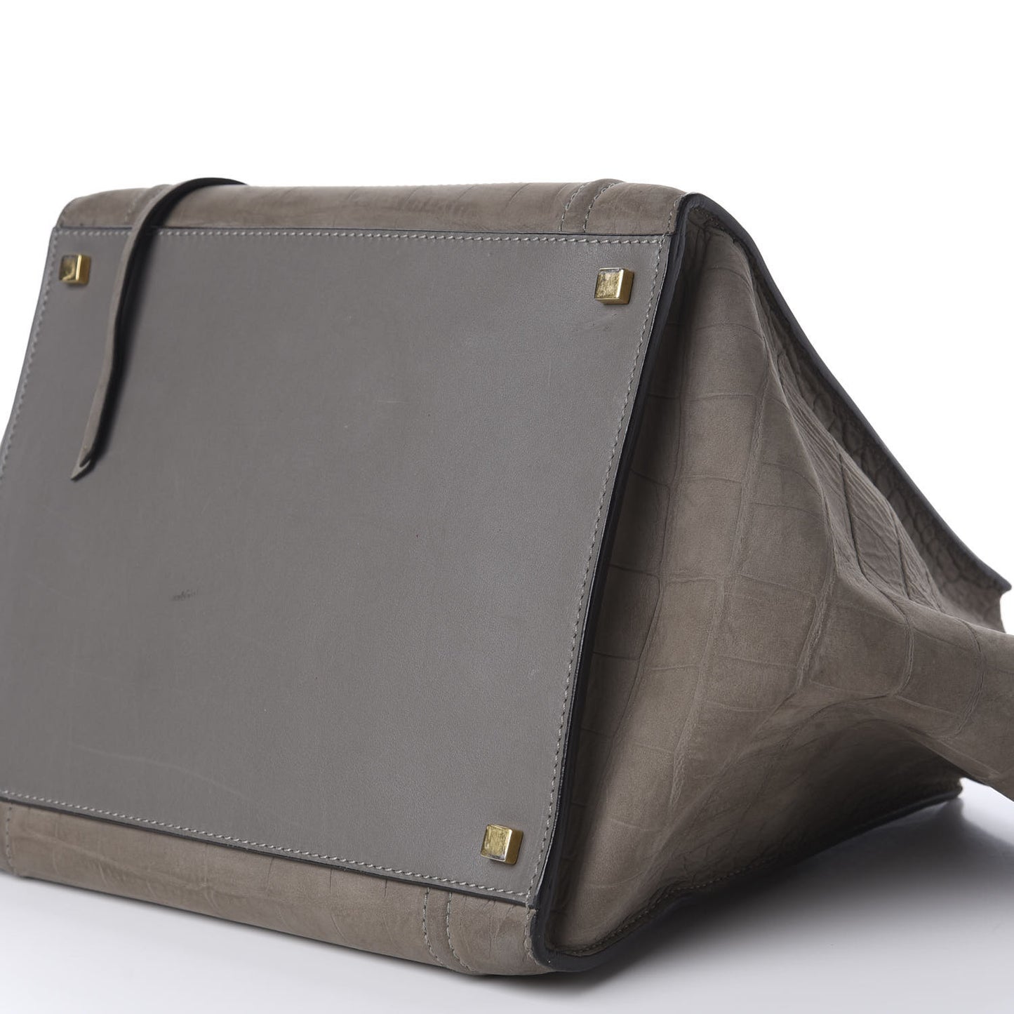 Crocodile Embossed Nubuck Medium Phantom Luggage Grey