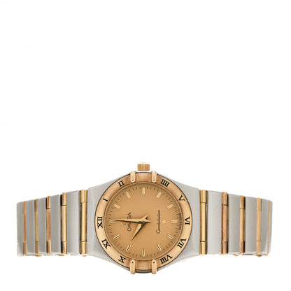 Omega Stainless Steel 18K Yellow Gold 25mm Constellation 95 Quartz Watch Champagne 1272.10.00 2 of 5